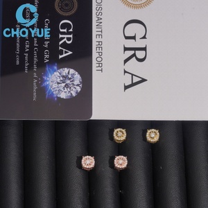 Hot Sale Luxury Brilliant Cut Moissanite Stud <b>Earrings</b> Real 925 Silver Gold Plated Screw <b>Back</b> Stud <b>Earring</b> Jewelry - Product Image 6