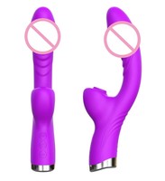 Vibrator für Frauen 2-in-1 Leckmaschine Klitoris-Stimulator G-Punkt Leistungsstarker Dildo-Stab Weiblicher Klitoris-Sauger Erotik-Spielzeug für Erwachsene