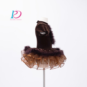 Abito Tutu da <span class=keywords><strong>danza</strong></span> da <span class=keywords><strong>bambina</strong></span> in velluto marrone con paillettes - Product Image 4