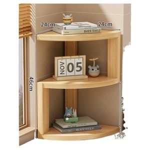 Wooden Corner <b>Shelf</b> 3 Tier Standing Type For <b>Bedroom</b> Study Storage Organizer Durable Polygon Shape - Product Image 4