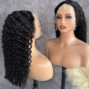 For Swiss Lace 13x6 PrePlucked Burmese Curly 200% Density <b>Black</b> Women's 180% Density Human Hair Wig More Fuller Than Regular Wig - Product Image 6