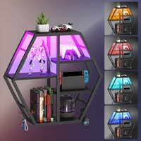 Étagères flottantes pour jeux vidéo en gros, étagère murale pour jeux avec éclairage LED, présentoir mural pour rangement et organisation