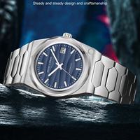 2025 Hochwertige SP222 Elegante Automatikuhr für Herren Blaue Farbe Mechanische Uhren 50M Wasserdicht Reloj Hombre