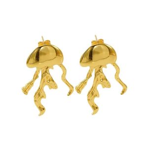 Zogxin Jellyfish Drop Earrings Gold Stainless Steel Geometric Party Fashion Jewelry - Product Image 5