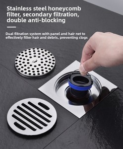 Sifone per doccia grigio anti-odore per bagno, universale, di grandi dimensioni, per il trasferimento del tubo di <span class=keywords><strong>scarico</strong></span> - Product Image 4