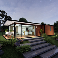 Maison préfabriquée à ossature en acier léger Petite cabane de jardin Plans de studio pour paysage de plage Restaurant Conteneur Garage Application