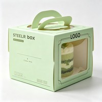 Caja de Pastel Reciclable para Fiestas de Cumpleaños, Biodegradable, Plegable, de Grado Alimenticio, de 4/6/8/10 Pulgadas, con Ventana