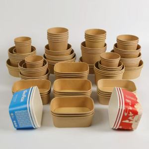 Tazón de papel kraft biodegradable y personalizable para llevar, ideal para sushi, ensaladas y sándwiches, con tapa a prueba de fugas y de calidad alimentaria. - Product Image 1