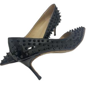 Zapatos de tacón de aguja súper altos para mujer con remaches, estilo bomba, para novia, punta fina, tallas grandes, logotipo personalizado, patrón geométrico, de fábrica. - Product Image 3