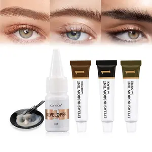 ICONSIGN Kit de teinte pour les sourcils de haute qualité Marque privée Teinture pour les sourcils de cils Teinture semi-permanente Gel pour les sourcils avec Bush