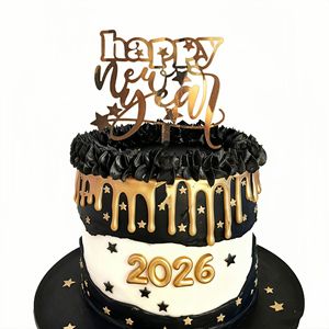 Honey And Sweetness <b>Acrylic</b> Cake Topper 2026 New Year Happy New Year Party Decoration Cake Plugin - Product Image 1