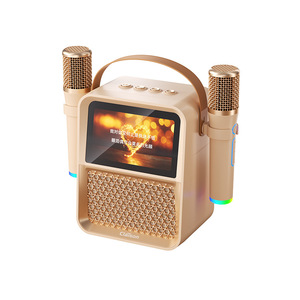 T116 Home Ktv Lyric <b>Speaker</b> Dual <b>Microphone</b> Android System Portable Karaoke Machine With Display Screen - Product Image 2