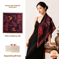 Châle d'automne en soie de mûrier véritable, style musulman, haut de gamme, jacquard double face, vintage, style chinois