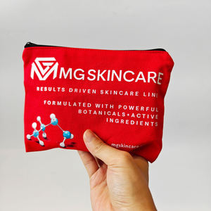 Wholesale Eco-Friendly Canvas Cotton Cosmetic Skincare <b>Bag</b> with Custom Logo Recyclable Beauty Travel <b>Makeup</b> Brush <b>Bag</b> - Product Image 1