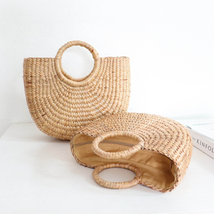 Popular Wicker Hyacinth Rattan Bamboo sea grass Bag Natural <b>Straw</b> <b>Basket</b> Handmade Flower Decor Home Decoration made in Viet nam - Product Image 3