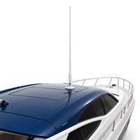 Antenne marine omnidirectionnelle FRP VHF 156-163 MHz 1,5 m 3,5 dBi avec support radio marin pour communication navale et de yacht