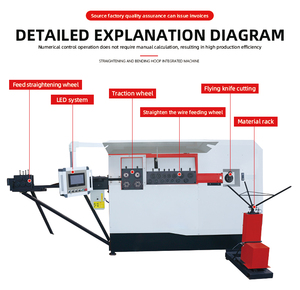 Hot Bán Tự Động CNC Thanh Thép Uốn Hoop Thẳng Và Máy Cắt Thép Cây Khuấy Thẳng Uốn - Product Image 5