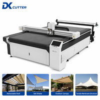 Máquina de corte CNC automática para tela de carpa con alimentación automática, software de anidamiento de precisión de 0.1mm para estructuras de sombra de PVC, carpas y pérgolas.