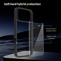 Luxe argent bouclier clair Transparent PC couverture arrière étui de protection pour téléphone portable pour iPhone 13 14 15 16 17 Pro Max