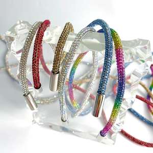 Corde Brillant Diamant Tube Chaîne Ronde Strass Tuyau En Caoutchouc Chaussure Dentelle Strass À Capuche Corde - Product Image 5