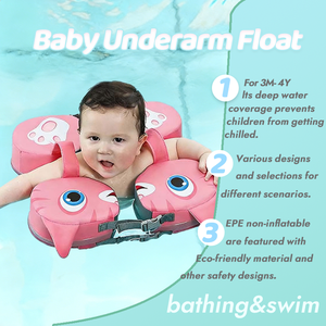 Anelli da Nuoto Rosa in EPE per Neonati, Galleggiante Ascellare per Piscina, Non Gonfiabile, Ecologico, Portatile, Sicuro, Ausilio per il Nuoto Ecologico per Neonati - Product Image 2