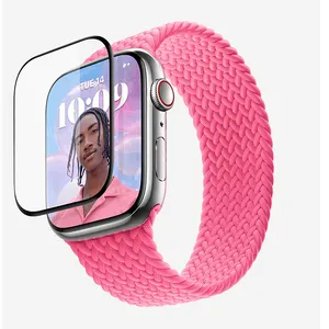 Miếng Dán Kính PMMA 3D Phủ Toàn Bộ Chống Vân Tay Bảo Vệ Màn Hình Đồng Hồ Cho Apple Watch 4/5/6/7/8 SE Ultra