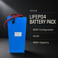 Baterai LiFePO4 24V 40Ah 25.6V 1024Wh Paket Baterai Lithium Isi Ulang untuk Inverter Surya Penyimpanan Energi Off Grid