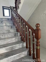 Main courante en bois massif au design moderne pour escalier intérieur, baie vitrée, balcon, rambarde et rambarde pour villas et hôtels