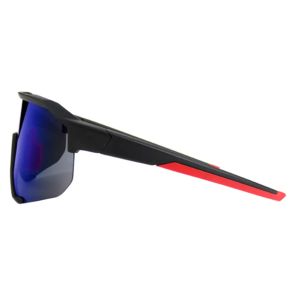 2024 kalite ucuz özel Logo erkekler tek parça büyük çerçeve polarize spor Biker gözlük mor bisiklet güneş gözlüğü