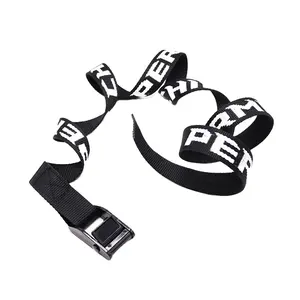 25mm 350kg Black Endless Polyester Metal Cam Buckle Cargo Lashing Locking Tie Down Strap Webbing with Logo for Packing