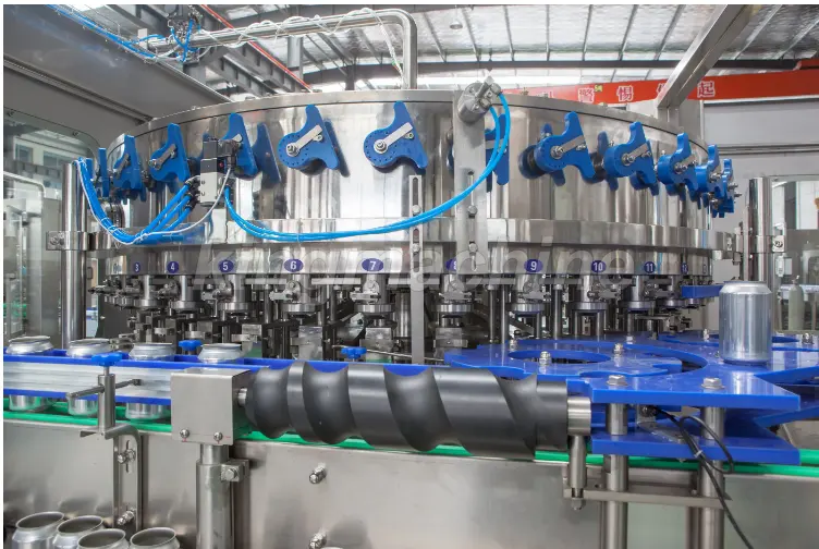 Máquina automática de enchimento de latas de alumínio para bebidas carbonatadas/projeto turnkey linha rotativa de embalagem para enlatamento de cerveja