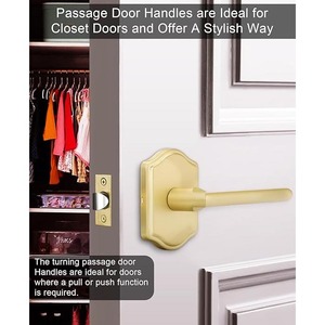 Cerradura de paso interior moderna para el hogar para <span class=keywords><strong>Amazon</strong></span> Manija de <span class=keywords><strong>Puerta</strong></span> Dorada más vendida para baño de apartamento de hotel - Product Image 4