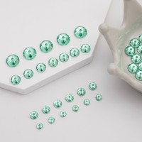 Perles de strass Radiant en chrysolite de 5 mm avec dos plat et trou central, en résine époxy, à coudre, pour la fabrication de bijoux, de chapelets et la confection de vêtements