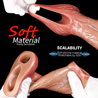 Anneau pénien en silicone, pompe à pénis, couvre-pénis réutilisable, jouets pour adultes pour hommes, masturbateur pour hommes HXR-LM-DT886-1