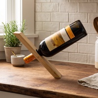Support de Bouteille de Vin en Bambou en Gros – Présentoir de Rangement de Cuisine pour Comptoir, Support Simple pour Bouteille de Vin sur Table ou Comptoir