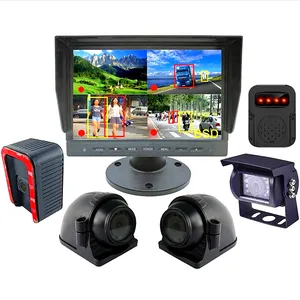 10inch 4ch All in one AI BSD Vehicle DVR with 3 way BSD blind spot detection for all commercial vehicles Russia EU UK USA Canada