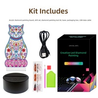 Lampe LED de peinture diamantée DIY, kit de broderie mosaïque avec perles acryliques en forme flottante pour portrait, veilleuse décorative pour la maison