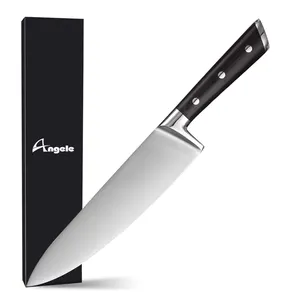 الأفضل مبيعًا جودة 8 بوصة سكاكين طاه من الفولاذ المقاوم للصدأ مقبض خشب باكا وصديقا للموضة على الطراز الحديث مع صندوق تعبئة - Product Image 1