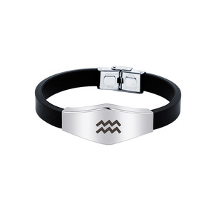 Bracelets en silicone sportifs personnalisés avec signe du zodiaque, style européen et américain, tendance, pour hommes, femmes et couples, en stock - Product Image 5