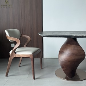 Ghế ăn bằng gỗ sồi hiện đại với ghế bọc vải-Đồ nội thất phòng ăn cho gia đình và sử dụng ngoài trời - Product Image 1