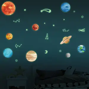 Funlife Luminous Solar System Stickers Glow In The Dark Big Bright Glowing Stars and Planets for Kids Room and Nursery Decor