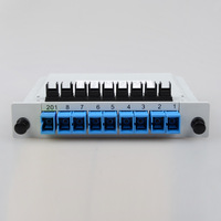 Répartiteur de fibre optique PLC de type cassette 1*8 avec connecteurs SC UPC, pigtail pour FTTH, répartiteur de fibre optique 1:8