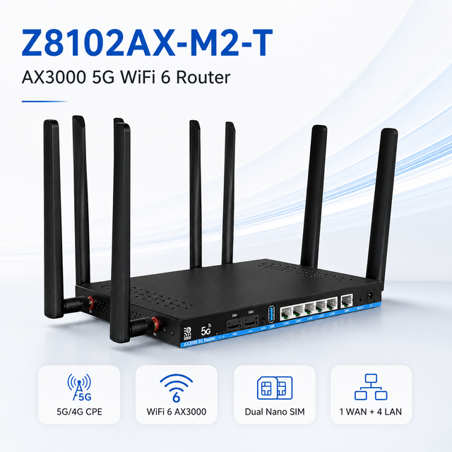 WiFi6 5G Router AX3000 CPE with SIM Card Slot Dual Band Mesh Support OpenWRT Firmware for Home and Office