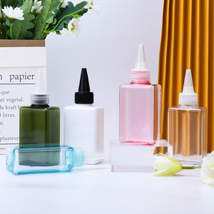 100ml 150ml 280ml Rosa Blanco Ámbar Claro Azul <span class=keywords><strong>Verde</strong></span> Rectangular PETG Twist Top Cap Aplicador <span class=keywords><strong>Botella</strong></span> de champú para aceite para el cabello - Product Image 2