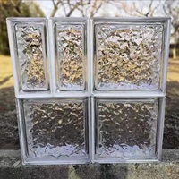 Bloc de verre décoratif creux à motif de grille irrégulière abstraite pour la décoration de cloisons intérieures et la partition d'espaces domestiques