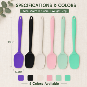 Spatule en silicone résistante à la chaleur avec manche en bois pour la pâtisserie et la cuisine - Product Image 5