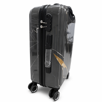 Ensemble de bagages rigides de luxe en marbre noir ABS+PC, 3 pièces, 20/24/28 pouces, avec serrure TSA et accents dorés