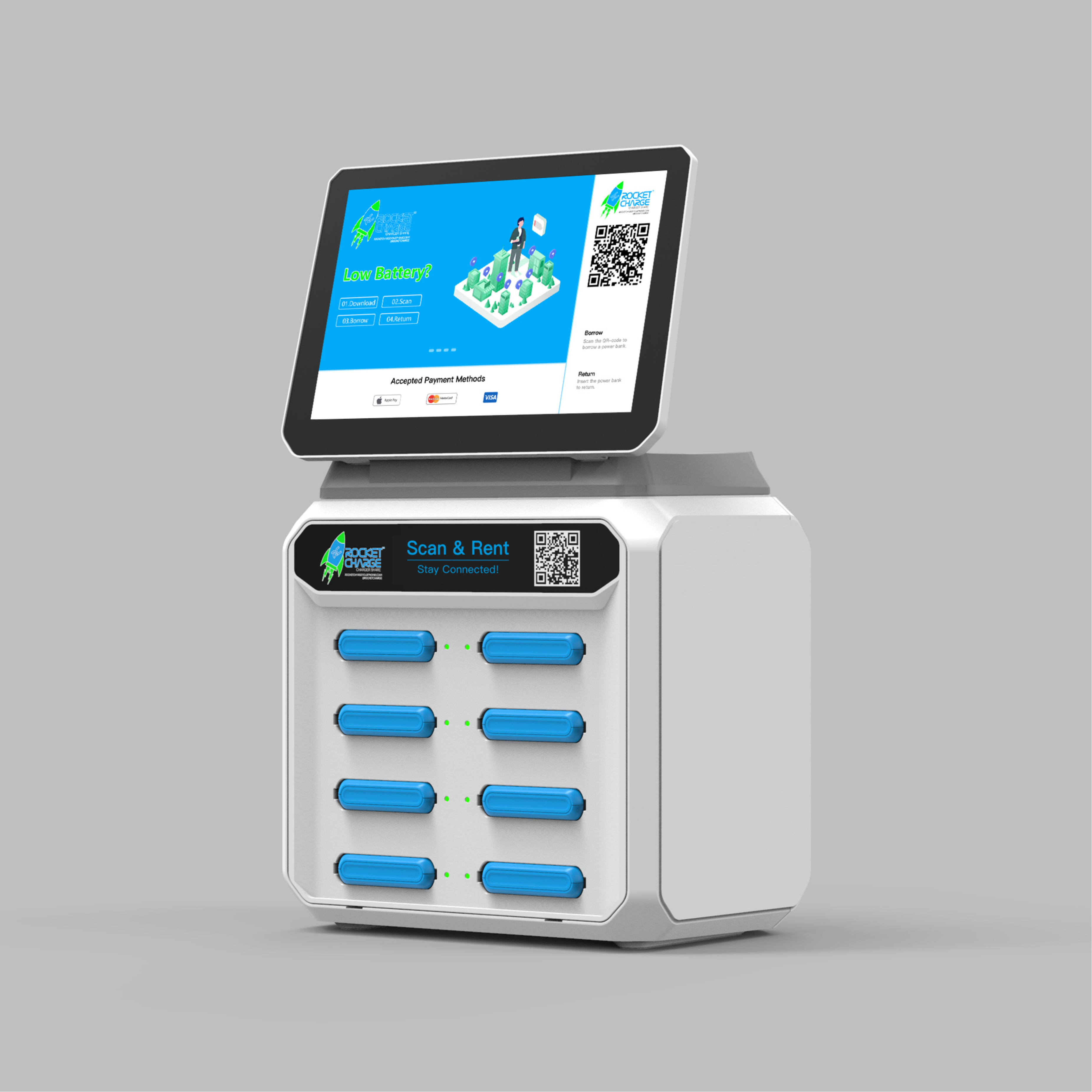 8 Slots Charging Station with screen
