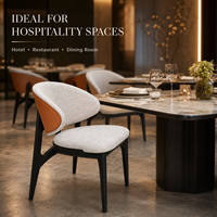 Chaise de salle à manger moderne de luxe en bois, tissu frêne blanc, pour hôtel, banquet, restaurant