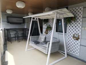 Muebles de Jardín Modernos, Columpio Doble Colgante de Aluminio Fundido para Exteriores, Columpios de Patio - Product Image 6